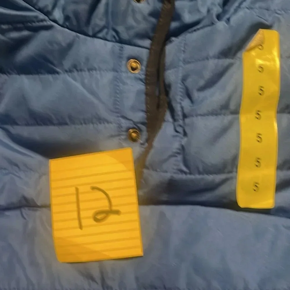 #12 1 Madison Sherpa Pullover Winer Jacket with Hood & Pront Pouch Blue Size 5